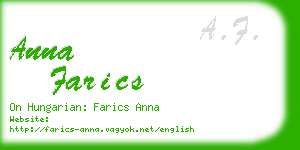 anna farics business card